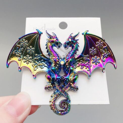 5pcs Ucubwfu Set of Punk Double-Headed Dragon Brooches, Rhinestone-Studded Alloy Dragon Brooches, Pterosaur-Themed pins Suitable for Men and Women in Saudi Arabia