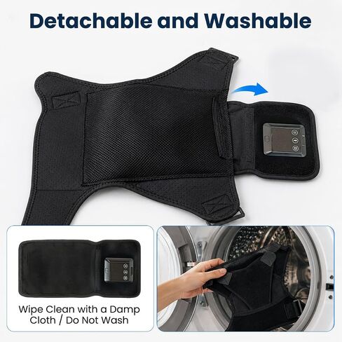 Cordless Shoulder Heating Pad with Vibration Massage, 4000mAh Rechargeable Shoulder Brace with 6 Heat 6 Vibration Modes 6 Timers, Adjustable Heat Wrap for Shoulder Rotator Cuff in Saudi Arabia