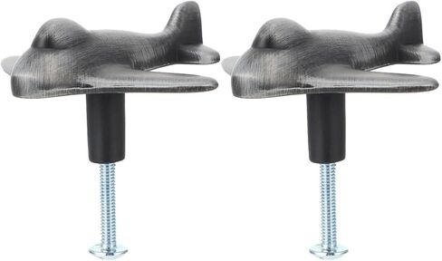 ULTECHNOVO Airplane Cabinet Pulls for Room, 2pcs Zinc Alloy Drawer Handles, Black Brushed Metal Dresser Hardware for Wardrobe and Cabinet Decoration in Saudi Arabia