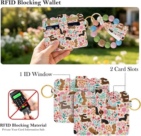 سلسلة مفاتيح محفظة للنساء، حامل سوار من السيليكون ومحفظة لبطاقة الائتمان RFID in Kuwait