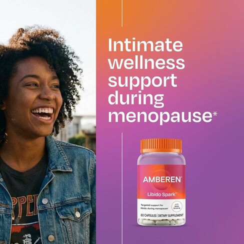 Amberen Libido Spark Menopause Support Supplement for Women —Supports Intimate Wellness with Asian Ginseng Root Extract, Hormone-Free, Soy-Free, 60 Capsules, 30-Day Supply in Saudi Arabia