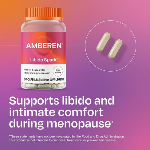 Amberen Libido Spark Menopause Support Supplement for Women —Supports Intimate Wellness with Asian Ginseng Root Extract, Hormone-Free, Soy-Free, 60 Capsules, 30-Day Supply in Saudi Arabia