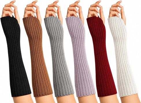 Arm Warmers, 6 Pairs for Women, Cable Knit Warm Winter Sleeve Fingerless Gloves, Premium in Saudi Arabia