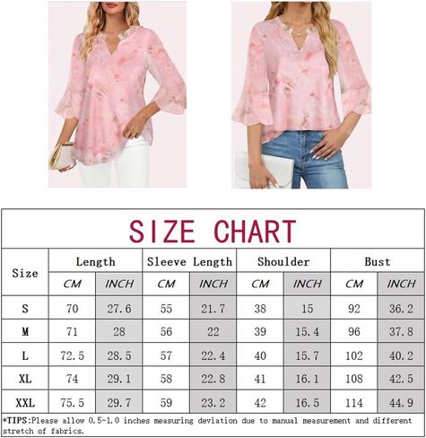 بلوزات نسائية فاخرة طبقات مزدوجة شبكة ملابس علوية أنيقة 3/4 كشكش جرس كم قمصان S-XXL in Kuwait