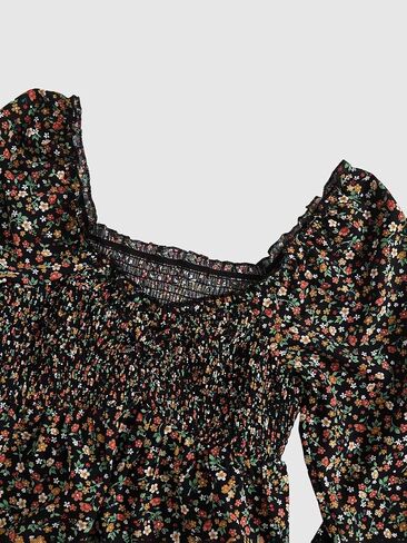 Women's Boho Floral Peplum Vacation Tops Babydoll Sweetheart Neckline Lantern Sleeve Going Out Blouses in Kuwait