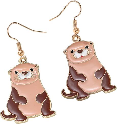 Otter Dangle Earring Funny Animal Earing Cute Wild Animal Otter Earring for Women Friend in Saudi Arabia