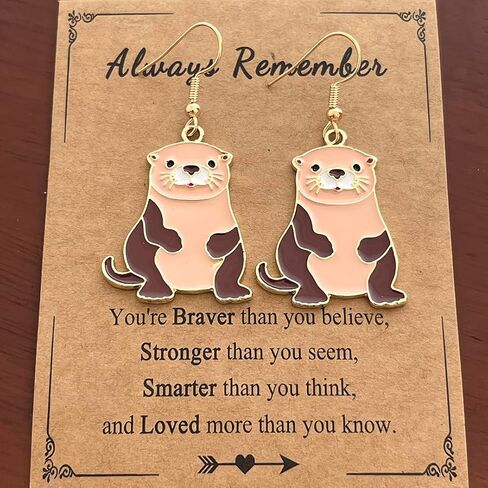 Otter Dangle Earring Funny Animal Earing Cute Wild Animal Otter Earring for Women Friend in Saudi Arabia