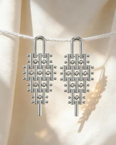 Dangle Earrings for Women,14K Gold Plated 925 Sterling Silver Posts Geometry Statement Earrings Long Drop Earing for Women Jewelry Gifts in Saudi Arabia