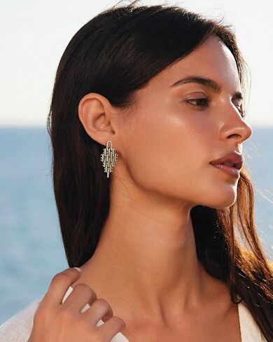 Dangle Earrings for Women,14K Gold Plated 925 Sterling Silver Posts Geometry Statement Earrings Long Drop Earing for Women Jewelry Gifts in Saudi Arabia