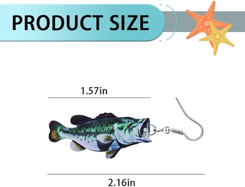 Fishing Earrings for Women Birthday Gift for Daughter Granddaughter Fishing Lovers Gift for Women Fish Gifts for Girlfriend Wife Fish Lover Gifts for Woman Acrylic Fish-shape Dangle Earrings in Saudi Arabia