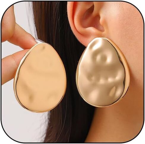 Chunky Golds Statement Earrings for Women Large Chunkys Gold Geometric Big Thick Earring Punk Party Jewelry in Saudi Arabia