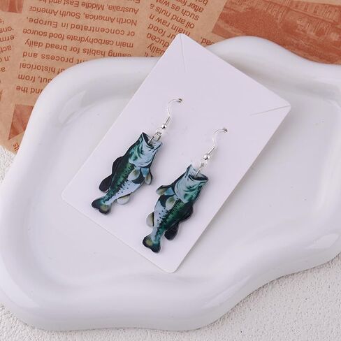 Fishing Earrings for Women Birthday Gift for Daughter Granddaughter Fishing Lovers Gift for Women Fish Gifts for Girlfriend Wife Fish Lover Gifts for Woman Acrylic Fish-shape Dangle Earrings in Saudi Arabia