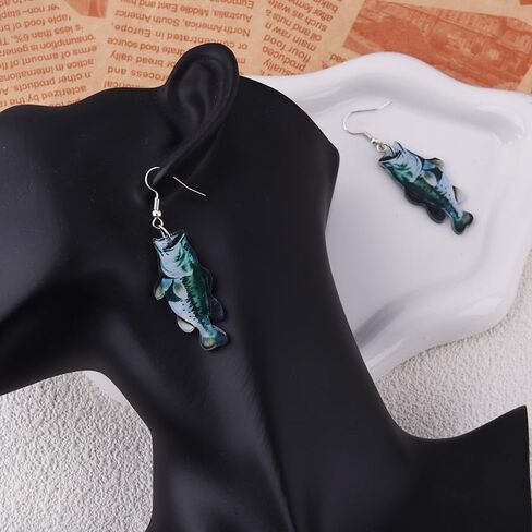 Fishing Earrings for Women Birthday Gift for Daughter Granddaughter Fishing Lovers Gift for Women Fish Gifts for Girlfriend Wife Fish Lover Gifts for Woman Acrylic Fish-shape Dangle Earrings in Saudi Arabia