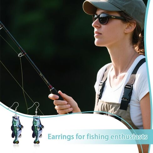 Fishing Earrings for Women Birthday Gift for Daughter Granddaughter Fishing Lovers Gift for Women Fish Gifts for Girlfriend Wife Fish Lover Gifts for Woman Acrylic Fish-shape Dangle Earrings in Saudi Arabia
