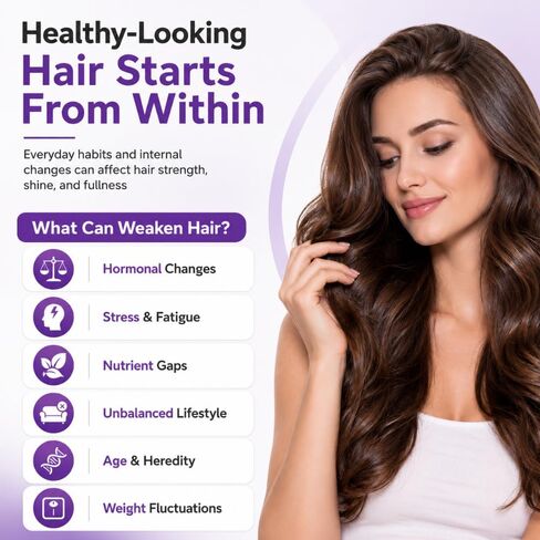 Hair Growth Accelerator Soft Chewable Tablets – Advanced Hair Support Formula for Men & Women with Biotin & Key Nutrients – Helps Support Thicker, Fuller, Stronger Looking Hair – 60 Count (1) " in Saudi Arabia