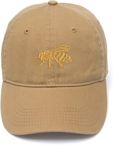 Gold Bee Embroidered Mens Baseball Cap Cotton Washed Baseball Hat in Saudi Arabia