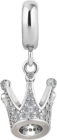 KunBead Sparkling Princess Queen Crown Dangle Birthday Charms Compatible with Pandora Charm Bracelet for Women in Saudi Arabia