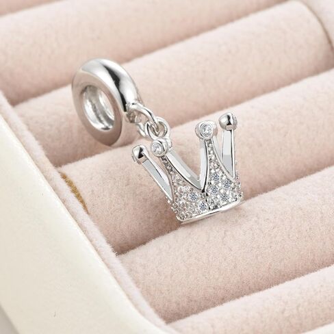 KunBead Sparkling Princess Queen Crown Dangle Birthday Charms Compatible with Pandora Charm Bracelet for Women in Saudi Arabia