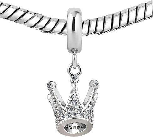 KunBead Sparkling Princess Queen Crown Dangle Birthday Charms Compatible with Pandora Charm Bracelet for Women in Saudi Arabia