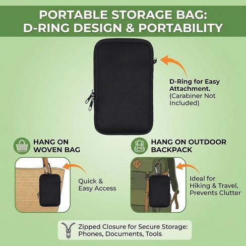 Tampon Holder for Purse Tampon Bag Portable Tampons Bag Organizer Case Tampons Storage Bags with Zipper Travel Feminine Product Organizer for Women Black in Saudi Arabia