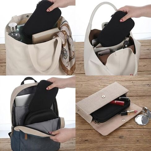Tampon Holder for Purse Tampon Bag Portable Tampons Bag Organizer Case Tampons Storage Bags with Zipper Travel Feminine Product Organizer for Women Black in Saudi Arabia