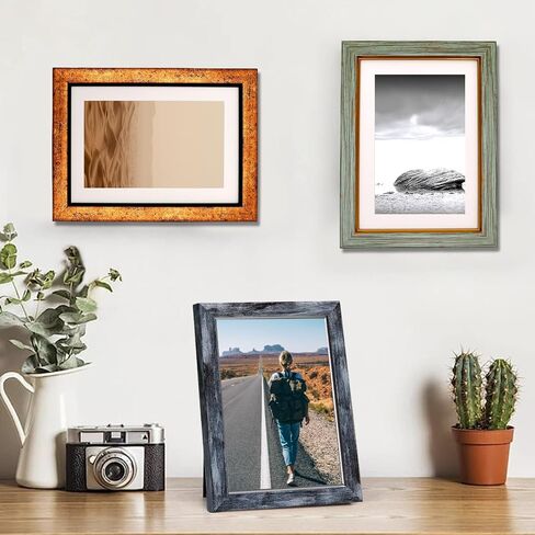 مجموعة إطارات صور Fixwal مقاس 5 × 7 مكونة من 5، إطار صور عتيق، إطار صورة ريفي قديم مع زجاج مقسى، فن زخرفي على الجدران ووضع الطاولة in Kuwait