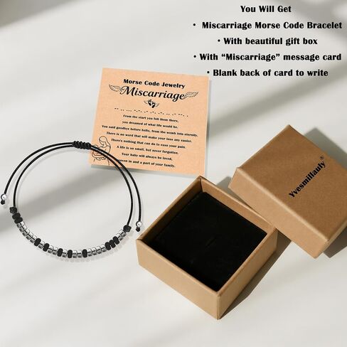 Miscarriage Gifts for Mothers Fathers, Loss Grief Miscarriage Morse Code Bracelet for Women, Sympathy Gift Memorial Gifts, Pregnancy Loss Jewelry in Saudi Arabia