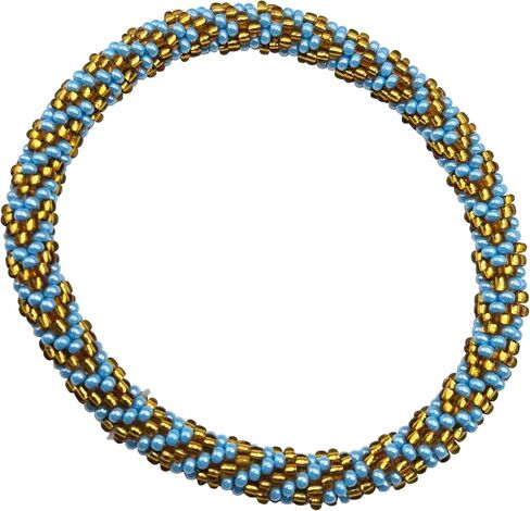 Boho Beaded Bracelets – Set of 2 Handmade Nepal Seed Bead Bangles | Women’s Fashion Jewelry Crochet Roll-On Bracelet Bangle in Saudi Arabia