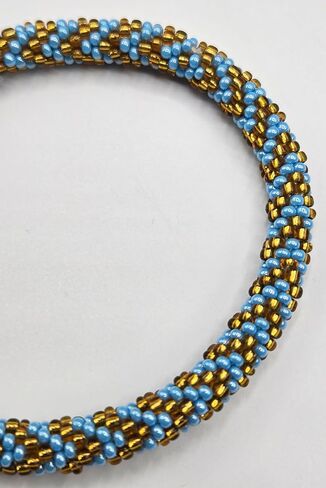 Boho Beaded Bracelets – Set of 2 Handmade Nepal Seed Bead Bangles | Women’s Fashion Jewelry Crochet Roll-On Bracelet Bangle in Saudi Arabia