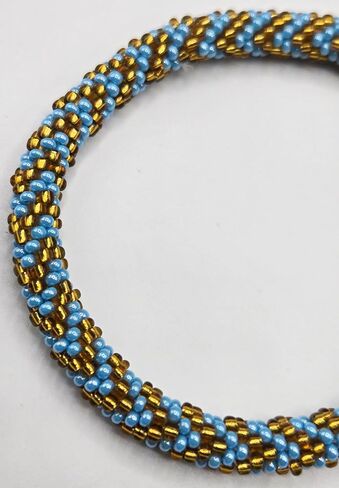 Boho Beaded Bracelets – Set of 2 Handmade Nepal Seed Bead Bangles | Women’s Fashion Jewelry Crochet Roll-On Bracelet Bangle in Saudi Arabia