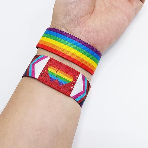 Rainbow Pride Bracelet – Stretch Elastic LGBTQ for Men/Women | LGBT Bisexual, Stretch Elastic Wristband, LGBTQ Band, Pride Month Parade Party, Gay Lesbian Accessories in Saudi Arabia