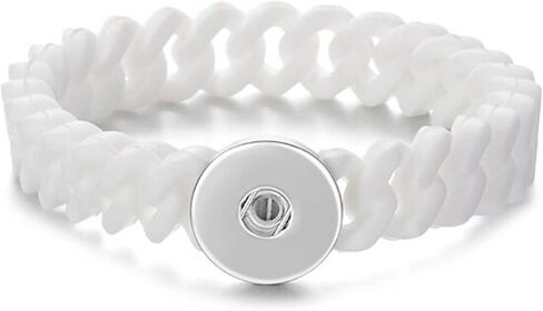 Choose Color, Size | Silicone Snap Jewelry Stretch Ginger Charm Thin Bracelet Fits 18MM 20MM Customizable Buttons in Saudi Arabia