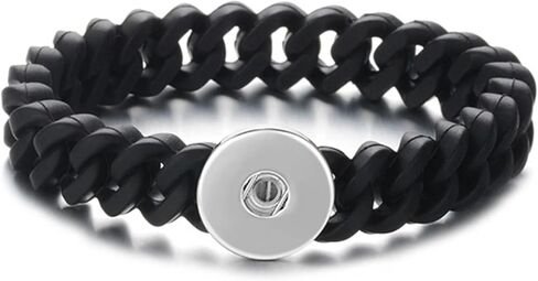 Choose Color, Size | Silicone Snap Jewelry Stretch Ginger Charm Thin Bracelet Fits 18MM 20MM Customizable Buttons in Saudi Arabia