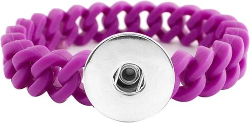 Choose Color, Size | Silicone Snap Jewelry Stretch Ginger Charm Thin Bracelet Fits 18MM 20MM Customizable Buttons in Saudi Arabia