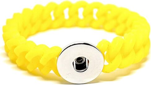 Choose Color, Size | Silicone Snap Jewelry Stretch Ginger Charm Thin Bracelet Fits 18MM 20MM Customizable Buttons in Saudi Arabia