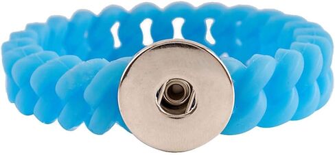 Choose Color, Size | Silicone Snap Jewelry Stretch Ginger Charm Thin Bracelet Fits 18MM 20MM Customizable Buttons in Saudi Arabia