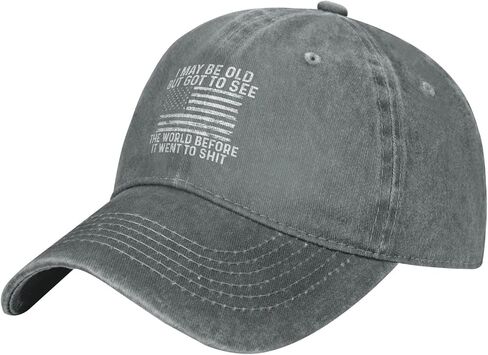 I May Be Old But Got to See The World Before It Went to Shit Hat for Men Baseball Caps with Design Hat Gray in Saudi Arabia