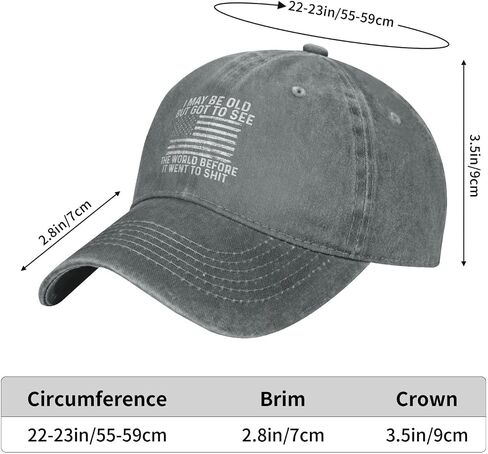 I May Be Old But Got to See The World Before It Went to Shit Hat for Men Baseball Caps with Design Hat Gray in Saudi Arabia