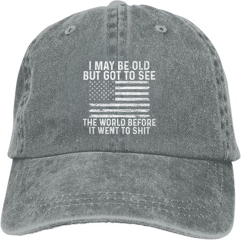 I May Be Old But Got to See The World Before It Went to Shit Hat for Men Baseball Caps with Design Hat Gray in Saudi Arabia