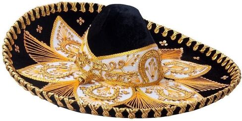 GRAL Sombrero Charro, Mariachi Hat Terciopelo Unisex Adult fancy (Black-gold) in Saudi Arabia