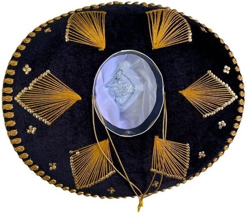 GRAL Sombrero Charro, Mariachi Hat Terciopelo Unisex Adult fancy (Black-gold) in Saudi Arabia