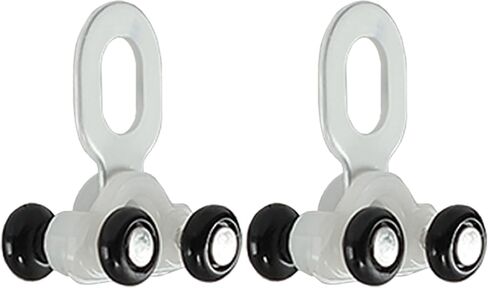 30Pcs Double Row Curtain Track Rollers, Silent Heavy Duty Drop Ceiling Curtains Rails Pulleys, White in Saudi Arabia