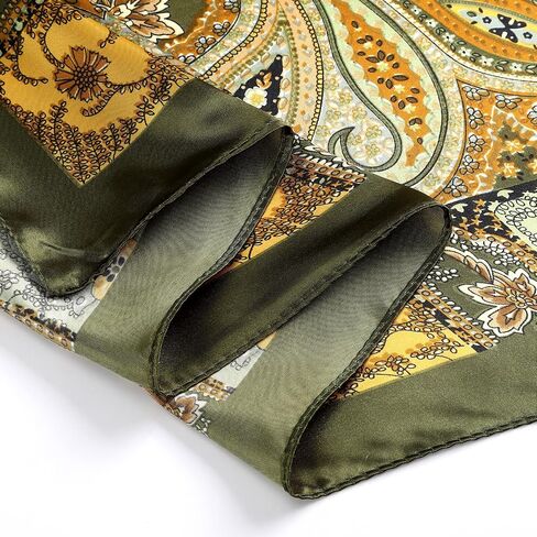 35" Large Square Satin Head Scarf Hair Bandanas Silk Hair Scarf Large Sleeping Head Wraps Neck Scarf for Women in Kuwait
