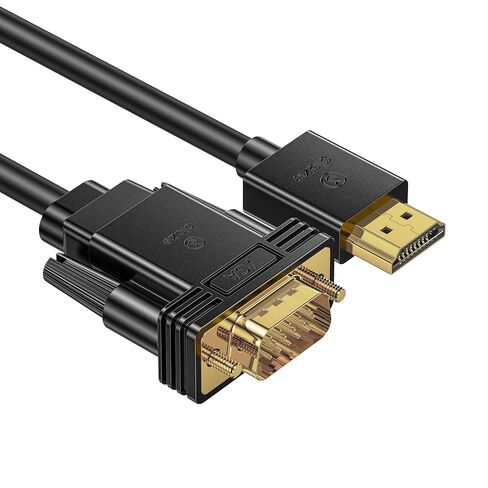 6ft HDMI to VGA Cable – 1080P HD Video Converter Cord for Laptop, TV Box, PS4, Monitor, Projector (Black, 1.8M) in Kuwait