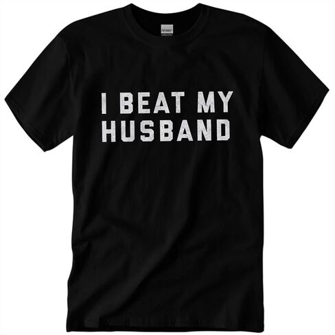 I Beat My Husband T-Shirt Funny Valentine's Day Wife Merch Shirts Unisex Letter Print Short Sleeve Graphic Tees in Kuwait