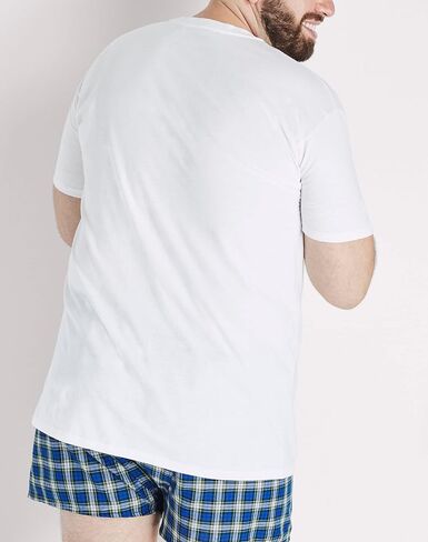 Hanes Mens Ultimate Big V-Neck White T-Shirt 4-Pack, 4XB, White in Kuwait