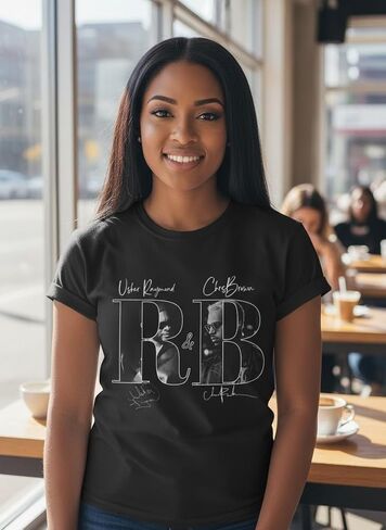 R&B Raymond Brown Signature Concert T-Shirt, Unisex Cotton Graphic Tee, Classic Tour Fit Chris and Fan Usher in Saudi Arabia