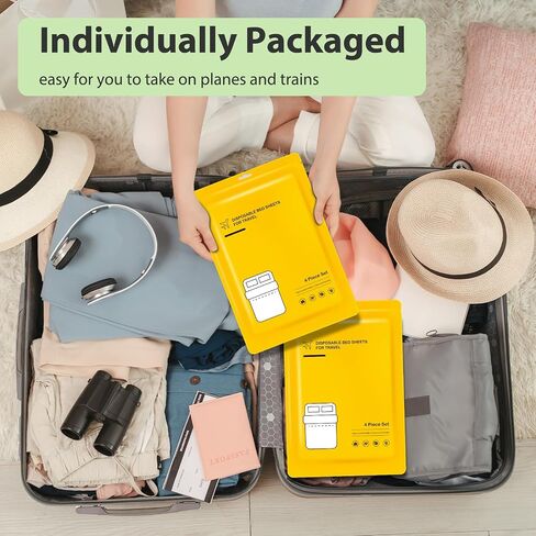 Disposable Bed Sheets – Portable Disposable Bed Sheet for Hotel Business Trip – Light Weight Breathable Disposable Bedding Set – Travel Bedding Cover Portable Bedspread Sheet and Pillowcase in Saudi Arabia