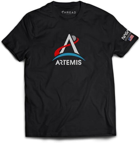 Black NASA Artemis Mission Patch T-Shirt Worm Sleeve in Saudi Arabia