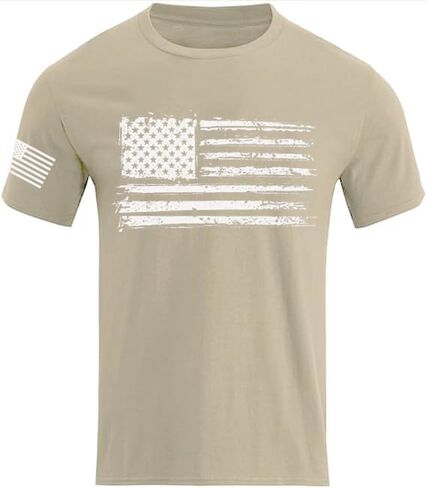 4th of July Shirt Mens USA Patriotic American Flag T-Shirts Independence Day Outfits T Shirts Vintage Graphic Tee in Kuwait